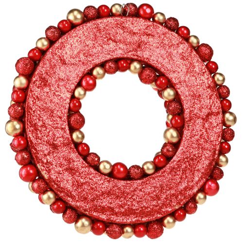 Floristik24 Adventskranz Rot Gold Kugelkranz Weihnachten Ø33cm