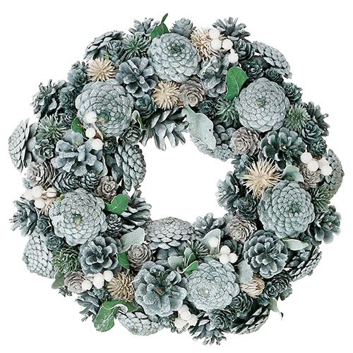 Adventskranz mit Zapfen Grün Ø35cm | Floristik24.at
