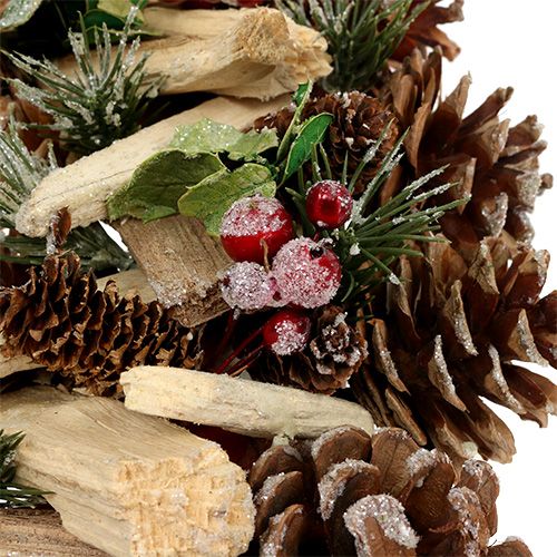 Floristik24 Adventskranz mit Zapfen und Zweigen Ø34cm