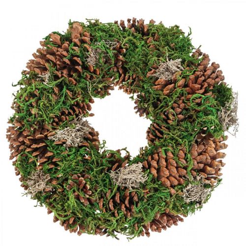 Adventskranz Türkranz Deko Kranz mit Zapfen Moos Ø30cm