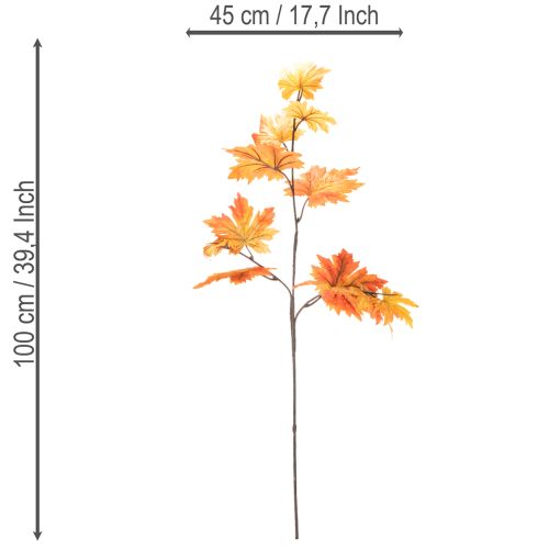 Künstlicher Ahornzweig 100cm Herbstfarben für Wohnraumdekoration | Floristik24.at
