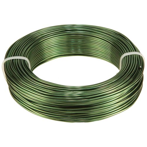 Floristik24 Aluminiumdraht Grün Ø2mm Basteldraht Dunkelgrün 500g 60m