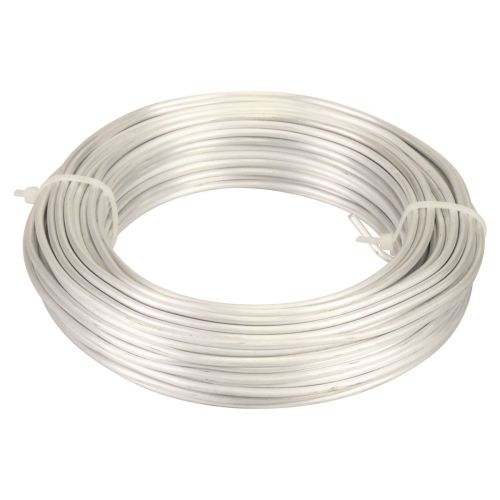 Floristik24 Aluminiumdraht Aludraht 3mm Schmuckdraht Weiß-Silber Matt 500g