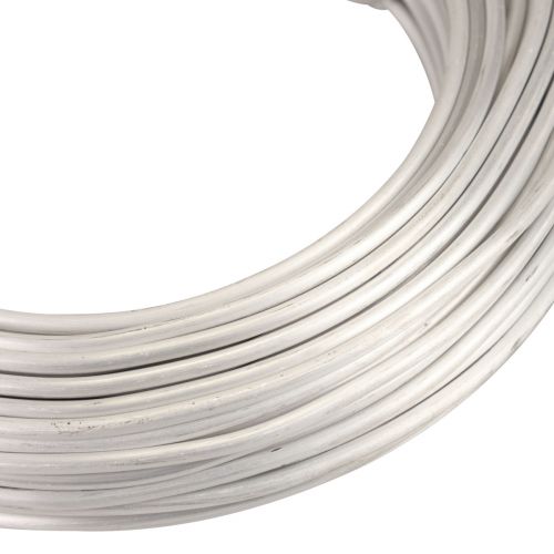 Floristik24 Aluminiumdraht Aludraht 3mm Schmuckdraht Weiß-Silber Matt 500g