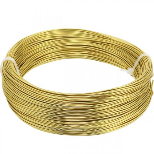 Floristik24 Aluminiumdraht Ø1mm Gold Deko Draht Rund 120g