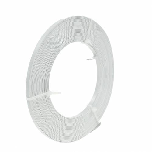 Floristik24 Aluminium-Flachdraht 5mm 10m Weiß Schmuckdraht