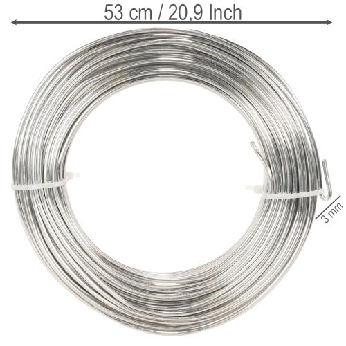 Aluminiumdraht Silber 3mm 1kg für Floristik und Bastelarbeiten | Floristik24.at