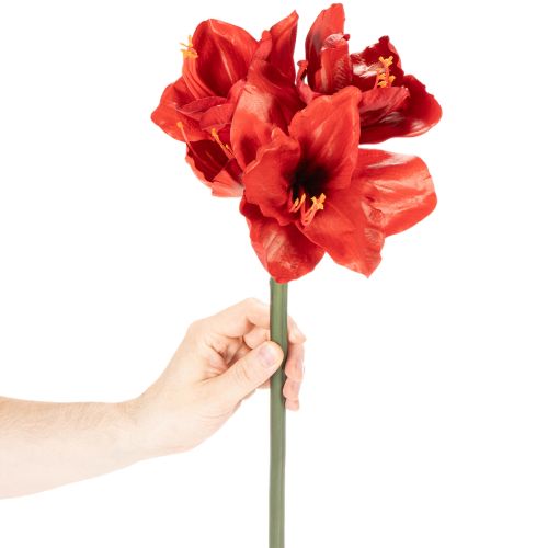 Kunstblume Amaryllis Rot 77cm Kunststoff für Vase und Gesteck | Floristik24.at