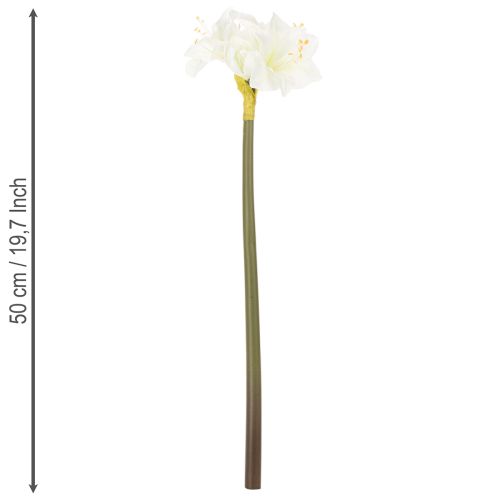Künstliche Amaryllis Weiß mit Stiel 50cm für Advent und Weihnachten | Floristik24.at