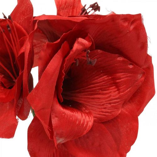 Artikel Amaryllis Rot künstlich Seidenblume mit drei Blüten H40cm