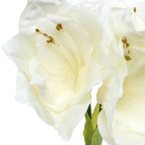 Floristik24 Kunstblume Amaryllis Weiß Ritterstern Weihnachtsdeko H40cm