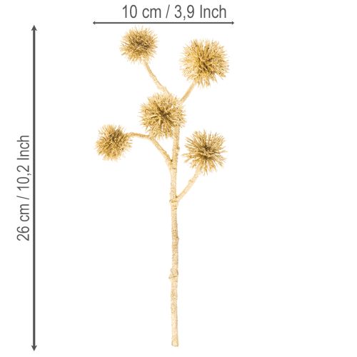 Künstlicher Amberfrucht Zweig Gold Kunststoff 26 cm 6er-Bund | Floristik24.at