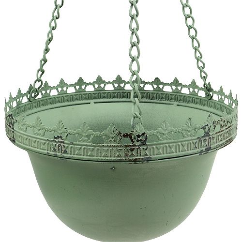 Floristik24 Blumenampel zum Hängen Grün Ø23cm H21cm