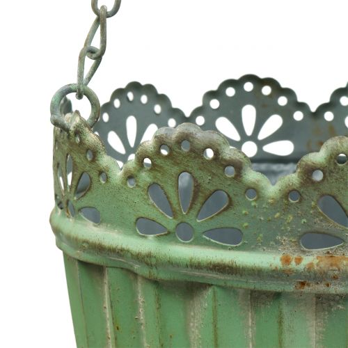 Floristik24 Blumenampel Antik Grün Ø19/15cm 2St