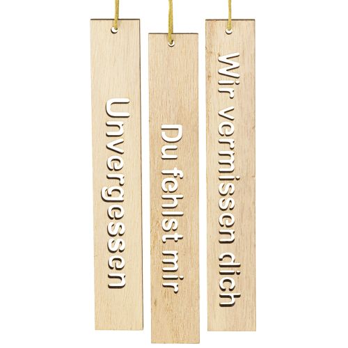 Anhänger Holz mit Trauerspruch Holzhänger 16×2,5cm 12 St