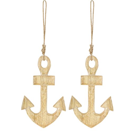 Artikel Anker Deko Hänger Maritim Holz Jute Natur 15x25cm 2St