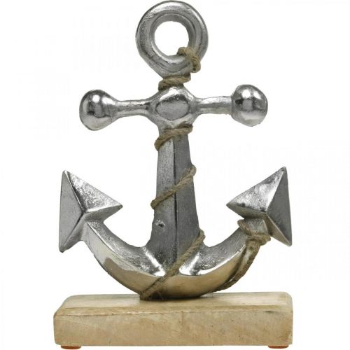 Floristik24 Metall-Anker, Sommer, maritime Schaufensterdeko Silbern, Naturfarben H22cm
