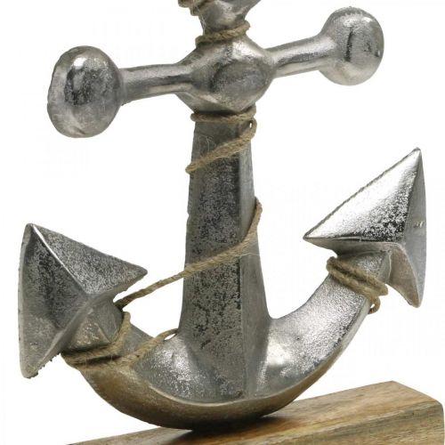 Floristik24 Anker aus Metall, Maritime Deko, Nautische Meeresdeko Silbern, Naturfarben H32cm