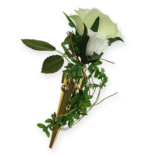 Floristik24 Hochzeitsanstecker mit Magnet, glänzend Gold 7cm