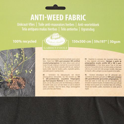Gartenvlies zur Unkrautbekämpfung 150x500cm Schwarz wasserdurchlässig UV-beständig | Floristik24.at