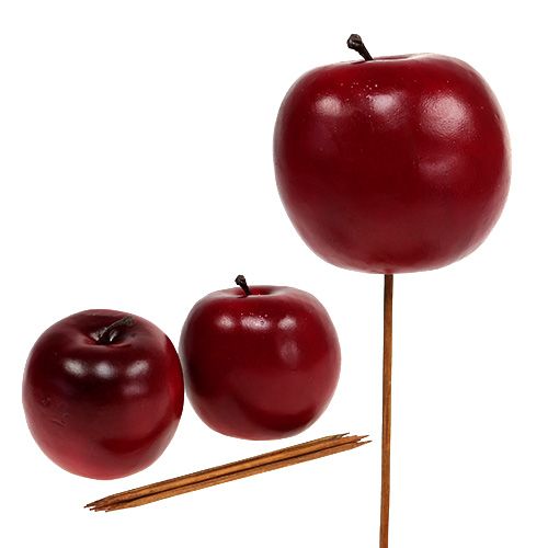 Floristik24 Apfel künstlich Rot Ø7,5cm 6St