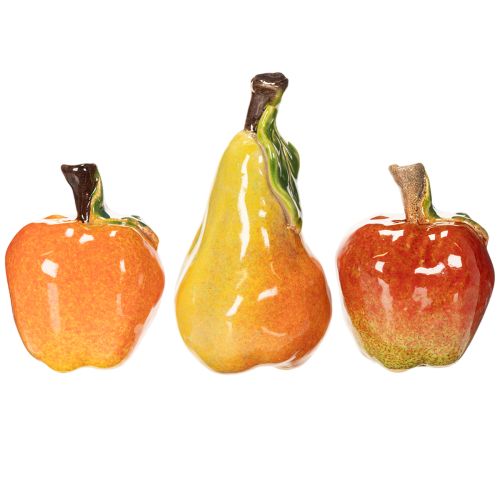 Künstliches Obst Set aus Keramik Apfel und Birne 12 cm Herbstdeko 3-teilig bestellen | Floristik24.at