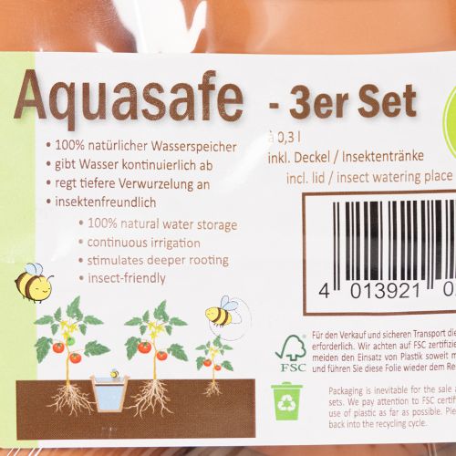Aquasafe Wasserspeicher mit Insektentränke 12 cm 3er Set für Garten und Balkon | Floristik24.at