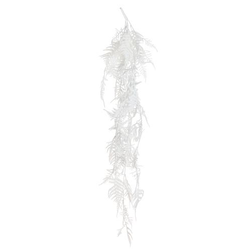 Floristik24 Asparagus künstlich Spargelfarn Weiß Glitter Winterdeko 105cm