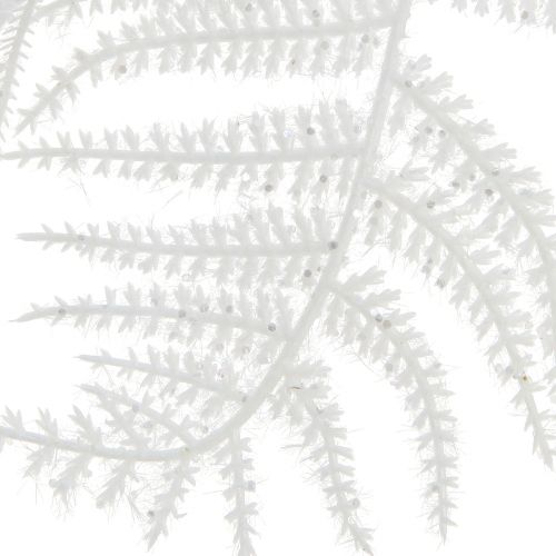 Floristik24 Asparagus künstlich Spargelfarn Weiß Glitter Winterdeko 105cm
