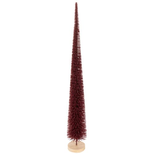 Deko-Tannenbaum schlank 60cm rot mit Holzsockel