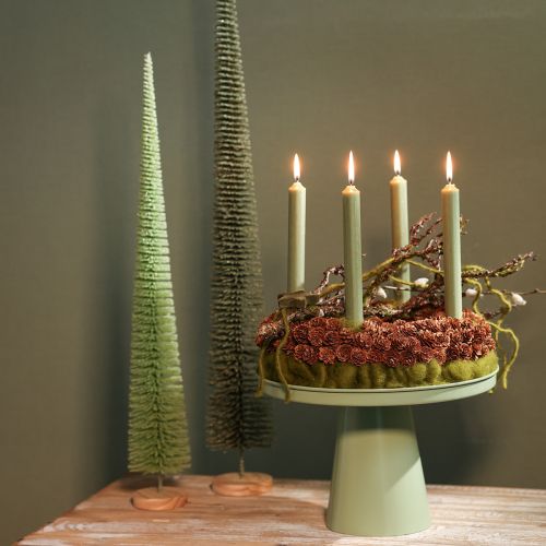 Künstlicher Tannenbaum auf Holzfuß 60 cm Grün | Floristik24.at