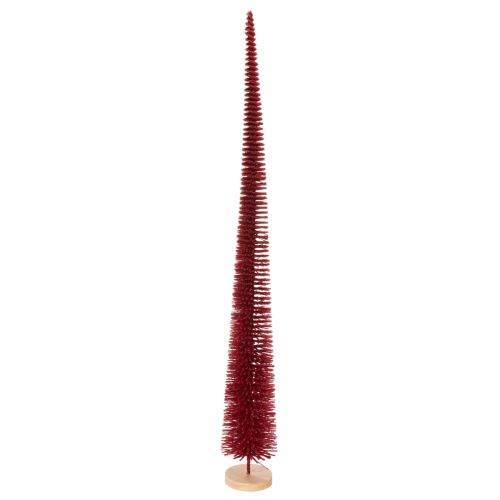 Deko-Tannenbaum schlank 80 cm modern rot auf Holzfuß