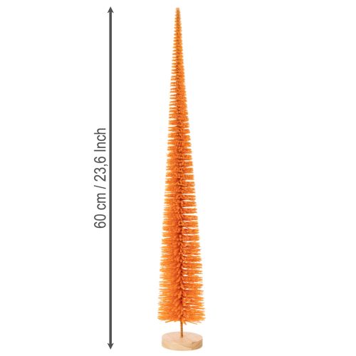 Künstlicher Tannenbaum Orange auf Holzsockel 60cm | Floristik24.at