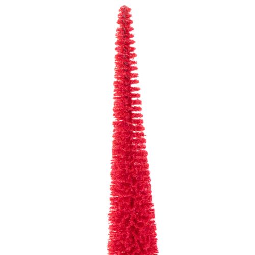 Deko Tannenbaum schmal Rot 40cm 3er Set mit Holzsockel | Floristik24.at