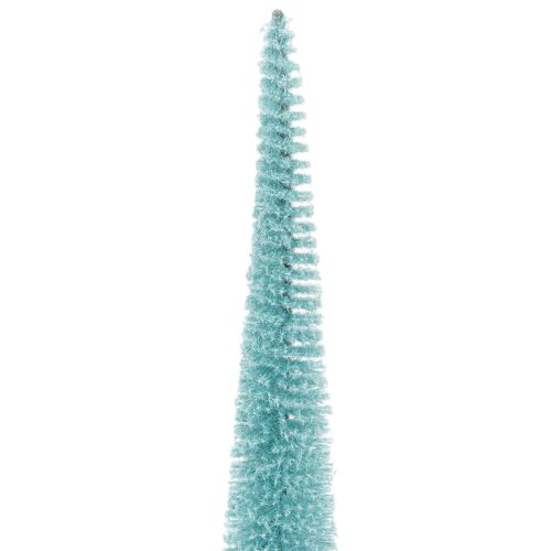 Tannenbaum Kunstbaum mit Draht und Holzfuß 40cm Türkis | Floristik24.at
