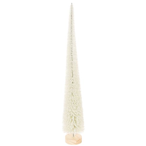 Tannenbaum Dekobaum mit Holzfuß Weißgrau 40cm 3er-Set für Innenbereich
