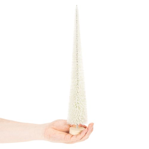 Tannenbaum Dekobaum mit Holzfuß Weißgrau 40cm 3er-Set für Innenbereich | Floristik24.at