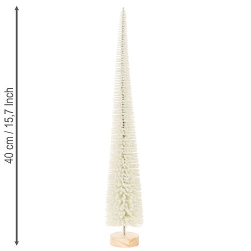 Tannenbaum Dekobaum mit Holzfuß Weißgrau 40cm 3er-Set für Innenbereich | Floristik24.at