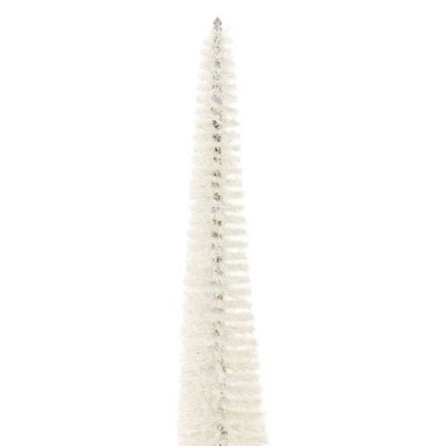 Tannenbaum Dekobaum mit Holzfuß Weißgrau 40cm 3er-Set für Innenbereich | Floristik24.at