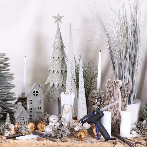 Deko Tannenbaum künstlich 60cm Weißgrau für Tischdekoration | Floristik24.at