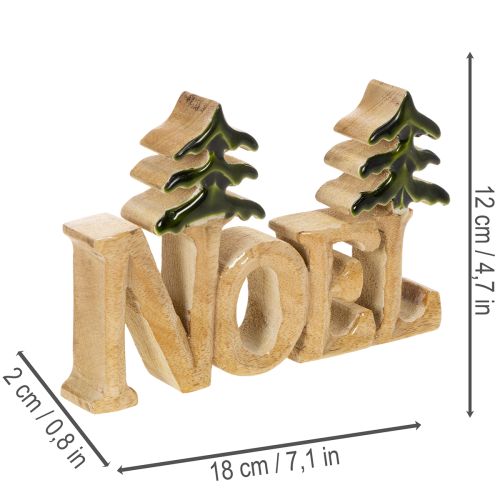 Holzaufsteller Noel mit zwei Tannen 18 cm grün lackiert | Floristik24.at