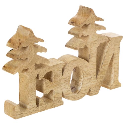 Holzaufsteller Noel mit zwei Tannen 18 cm grün lackiert | Floristik24.at