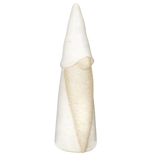 Dekofigur Wichtel aus Keramik 22cm Weiß und Naturfarben