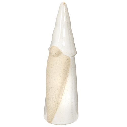 Dekofigur Wichtel aus Keramik 22cm Weiß und Naturfarben | Floristik24.at