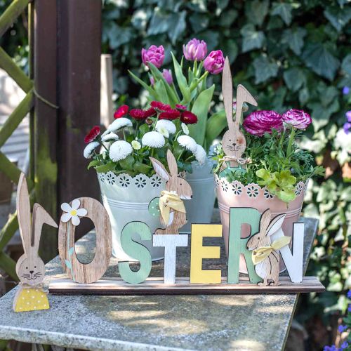 Artikel Aufsteller Ostern, Hasendeko, Tischschmuck aus Holz L40 H21cm