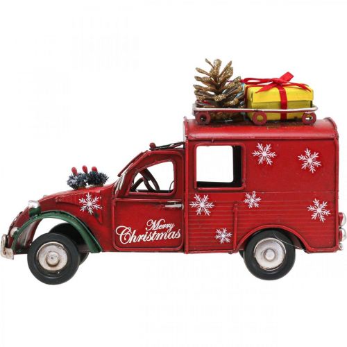 Floristik24 Weihnachtsdeko Auto Weihnachtsauto Vintage Rot L17cm