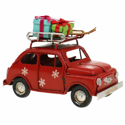 Weihnachts-Auto mit Paketen Rot L11cm-380249-ROT