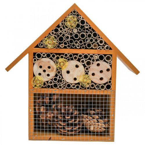 Floristik24 Balkon Deko Insektenhotel Insektenhaus Solar Orange 23x24cm