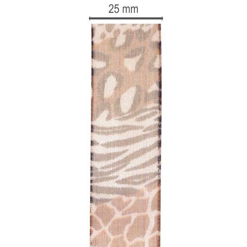 Dekoband aus Polyester mit Animal-Print 25 mm x 20 m für Geschenk- und Wohnraumdekoration | Floristik24.at