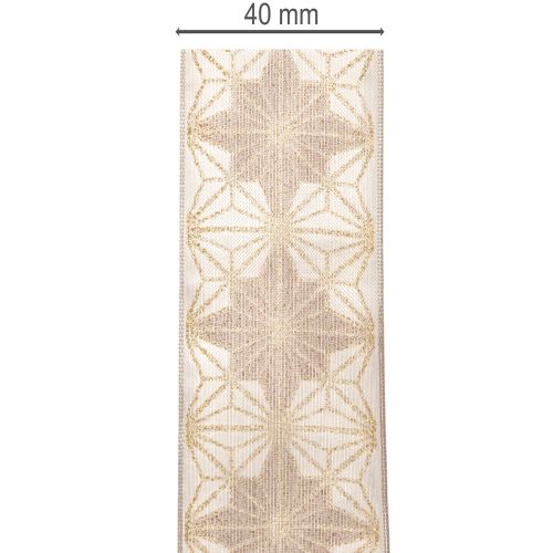 Dekoband mit Sternen 40mm 20m Gold-Braun | Floristik24.at